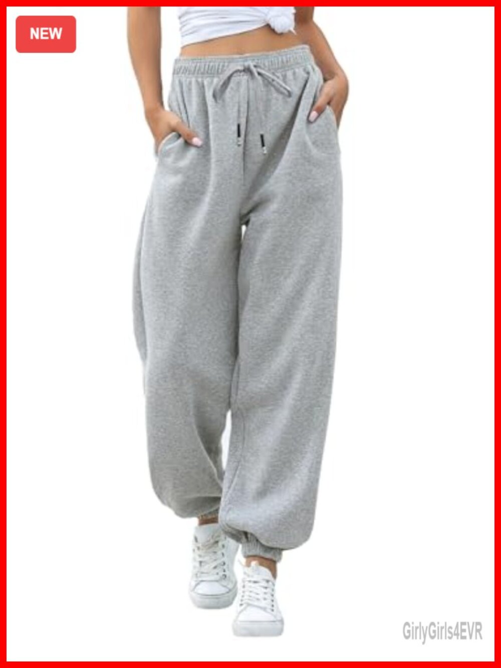 Women's High Waisted Cinch Bottom Sweatpants with Pockets Jogger Lounge